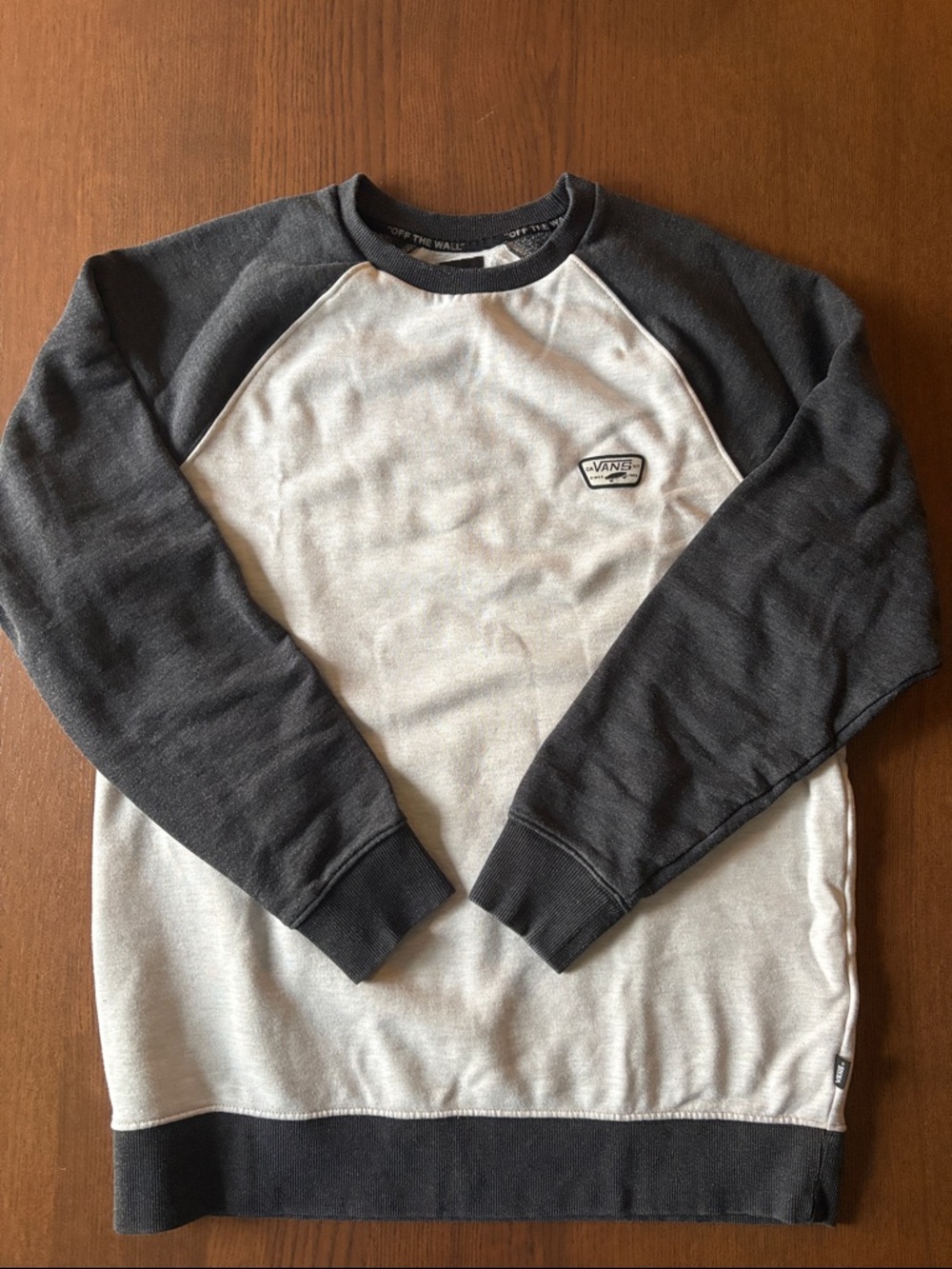 VANS -  Men’s Two-Tone Crewneck Sweatshirt - Charcoal & Light Grey